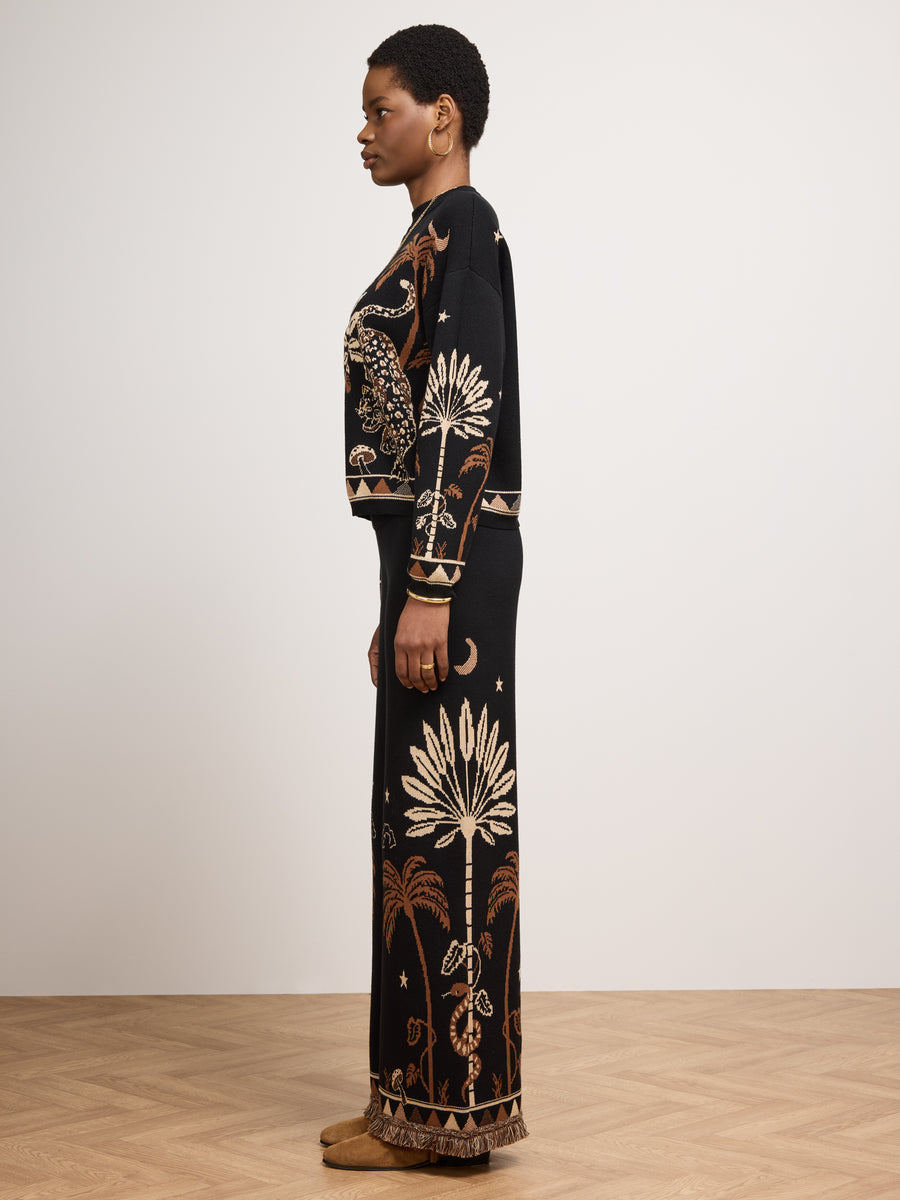 Magic Leopard Trousers Black