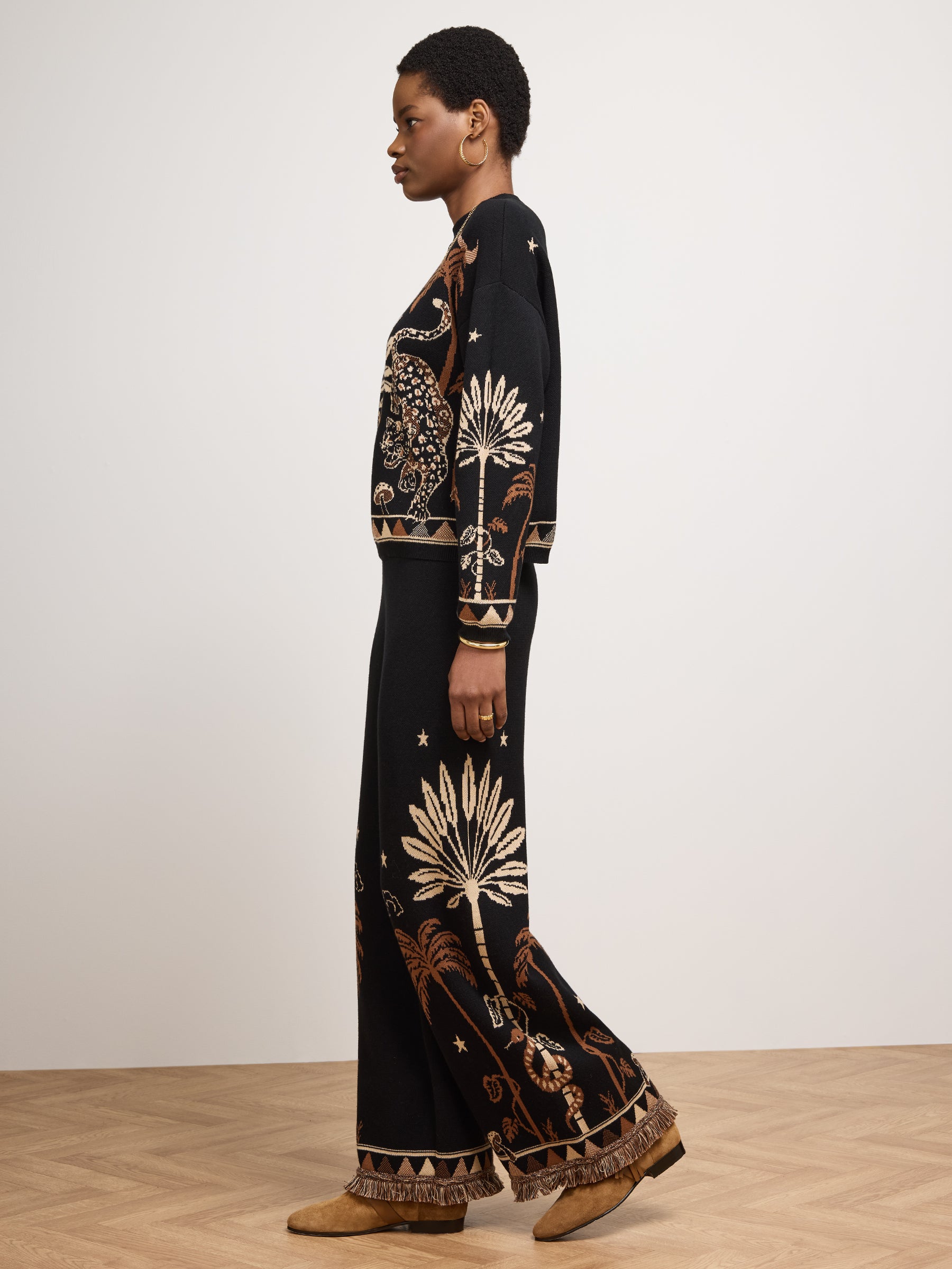Magic Leopard Trousers Black