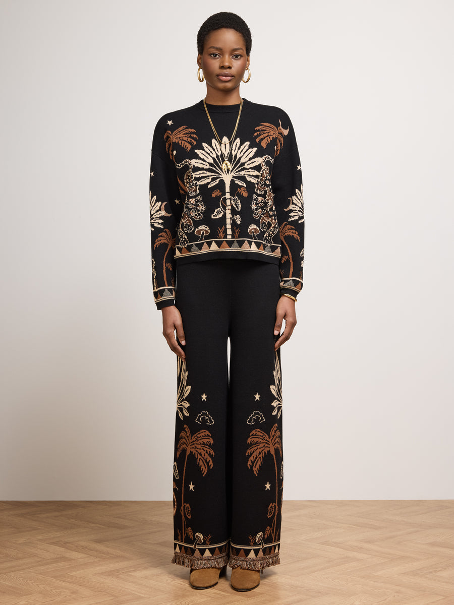 Magic Leopard Trousers Black