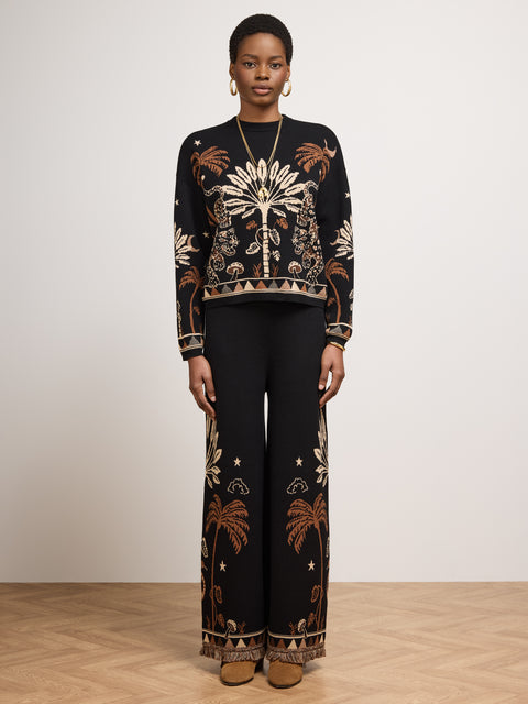 Magic Leopard Trousers Black