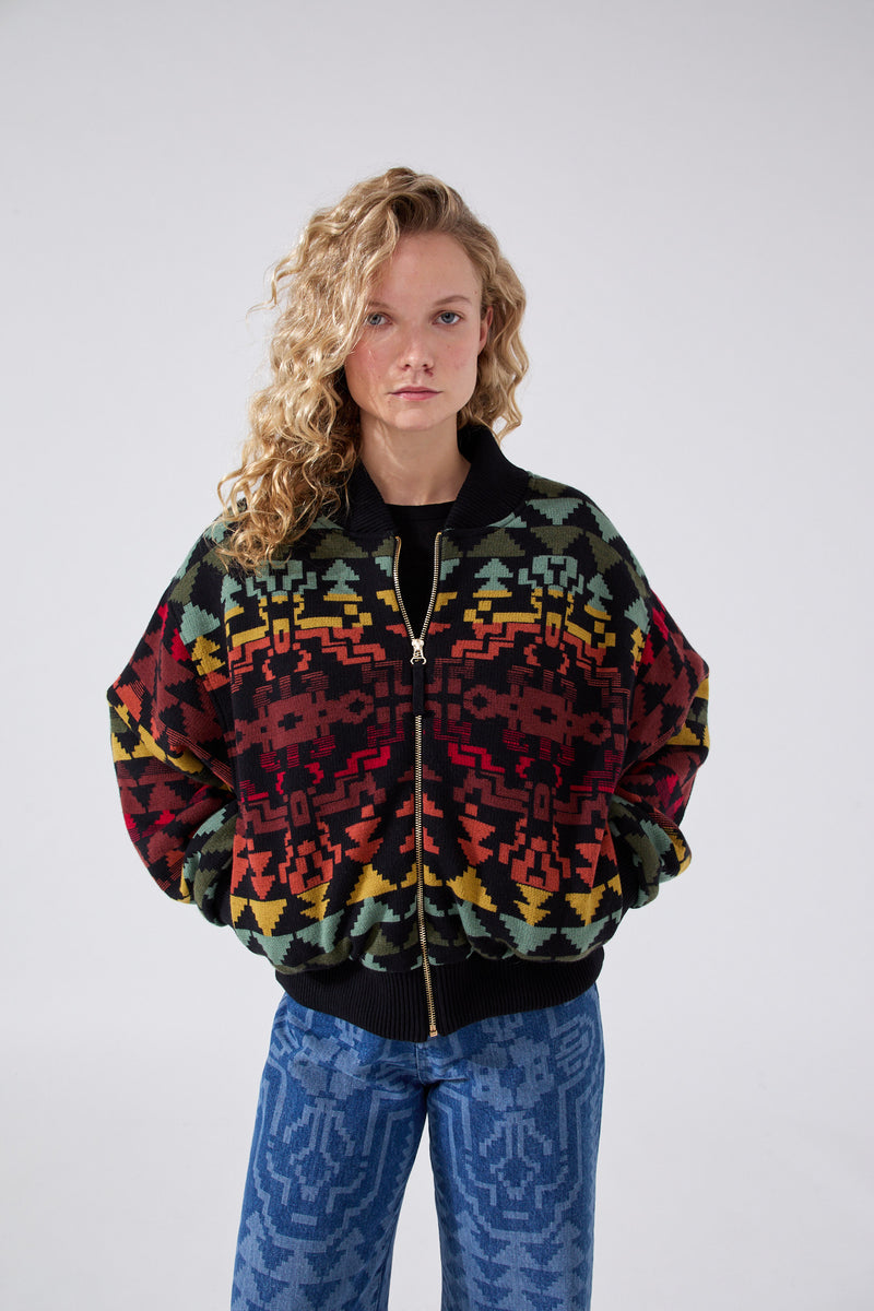 Marley Cotton Jacquard Bomber Jacket