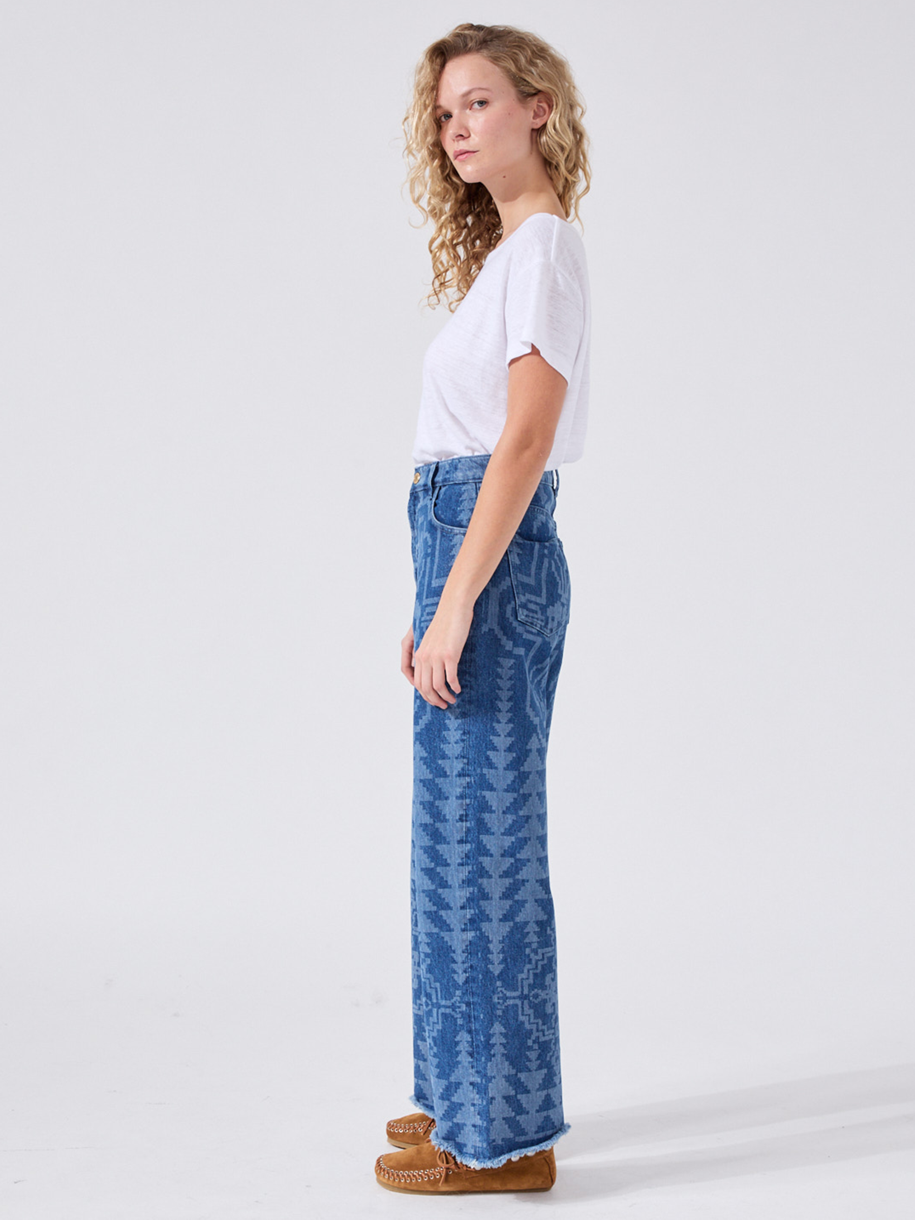 Marley Cropped Wide Leg Jeans Blue