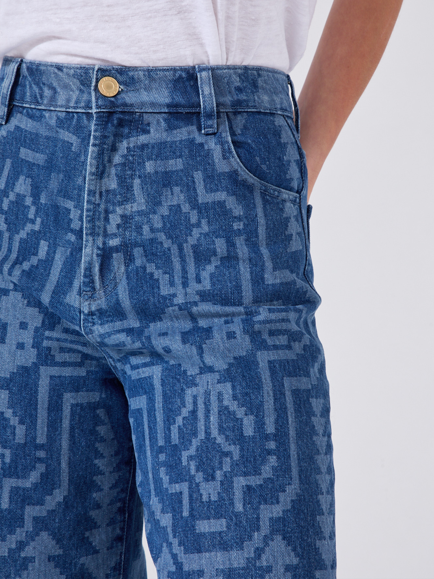 Marley Cropped Wide Leg Jeans Blue