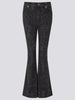 Marley Laser Printed Flare Jeans Black