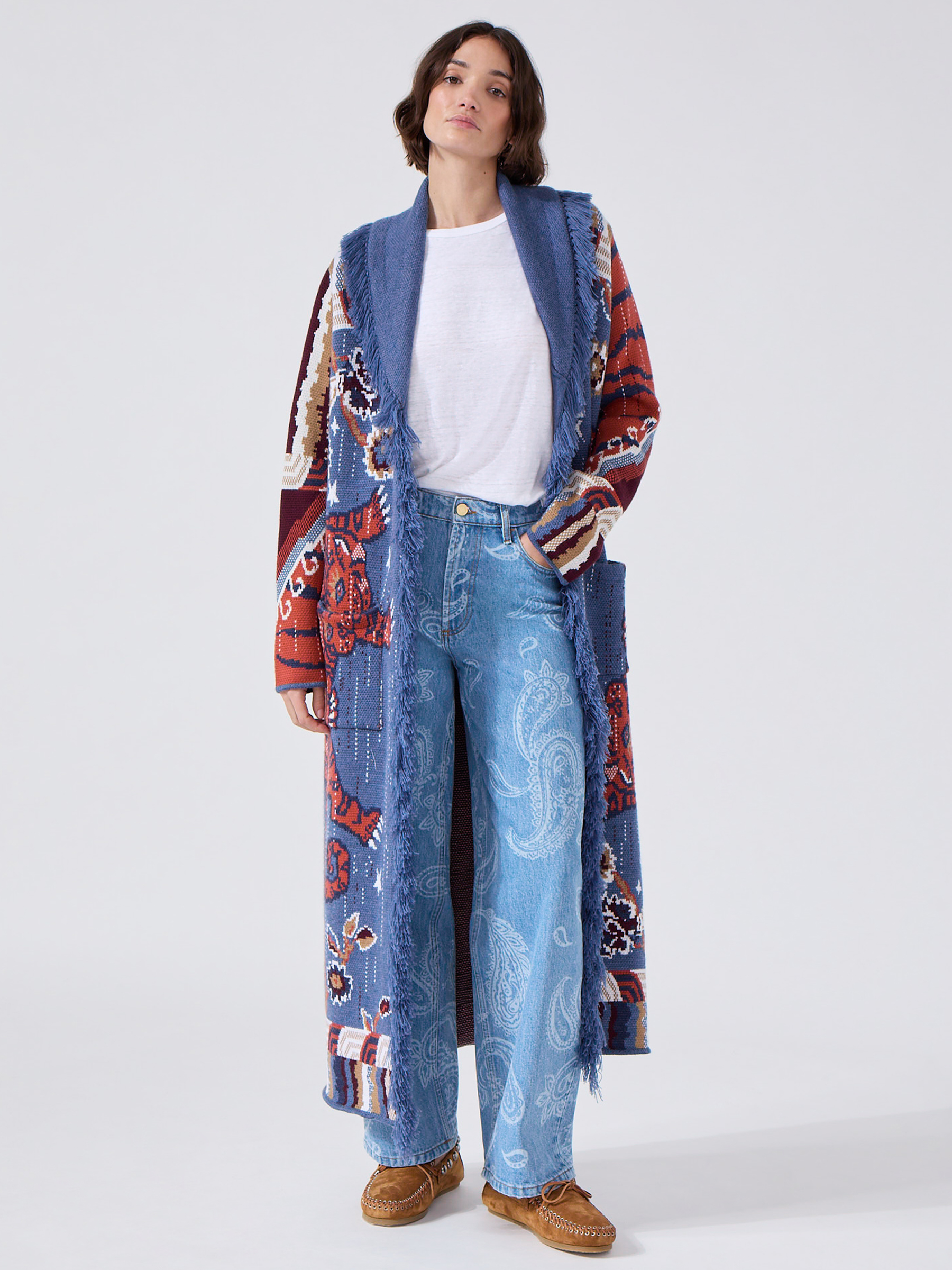 Tibetan Tiger Merino Coat Blue