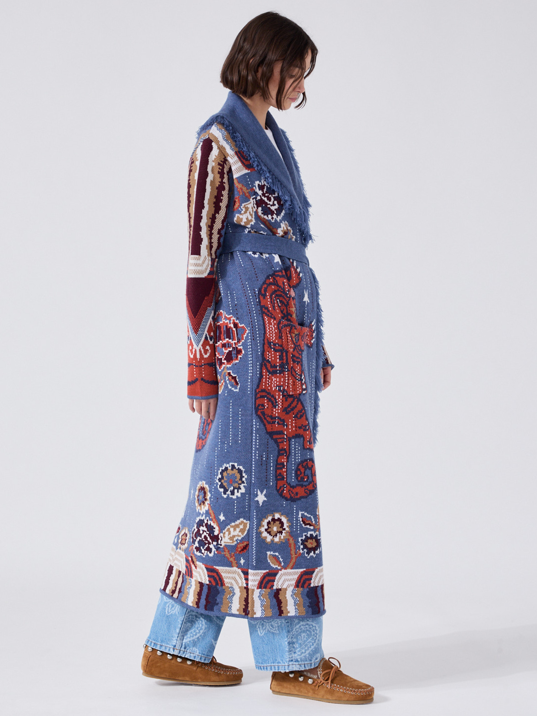 Tibetan Tiger Merino Coat Blue