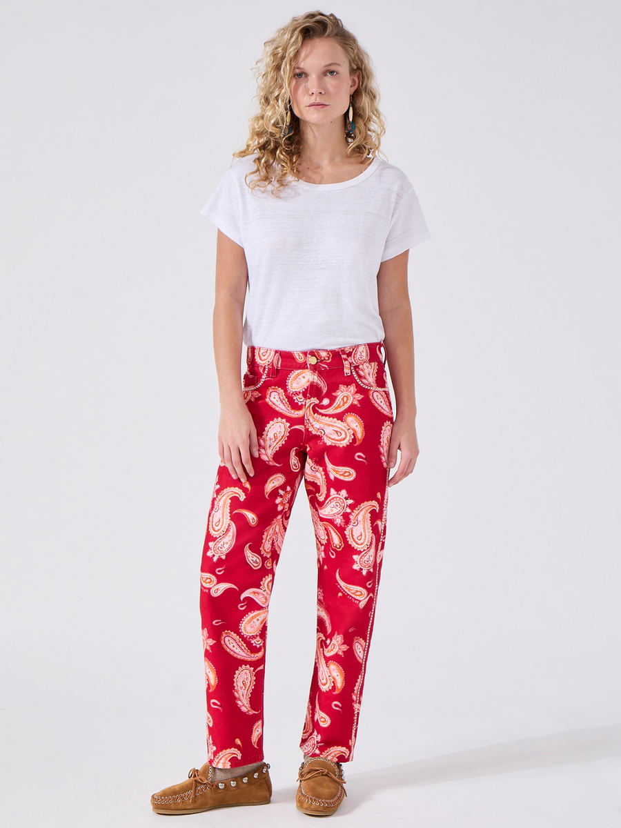 Jimi Straight Leg Jeans Red