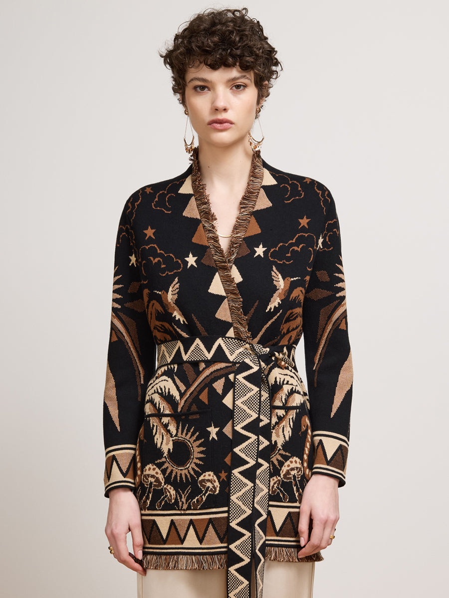 Magic Leopard Cardigan Black