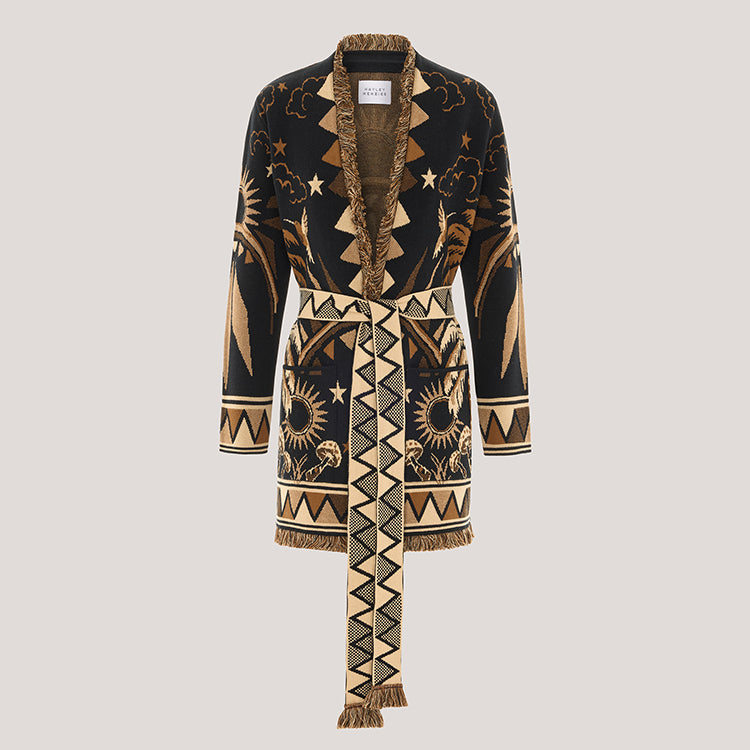 Magic Leopard Cardigan Black