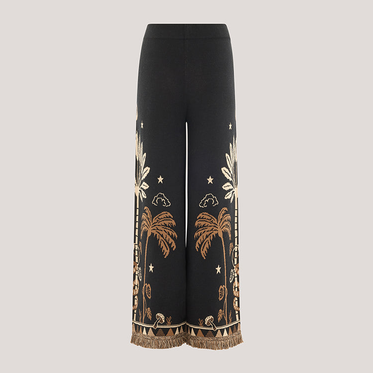 Magic Leopard Trousers Black