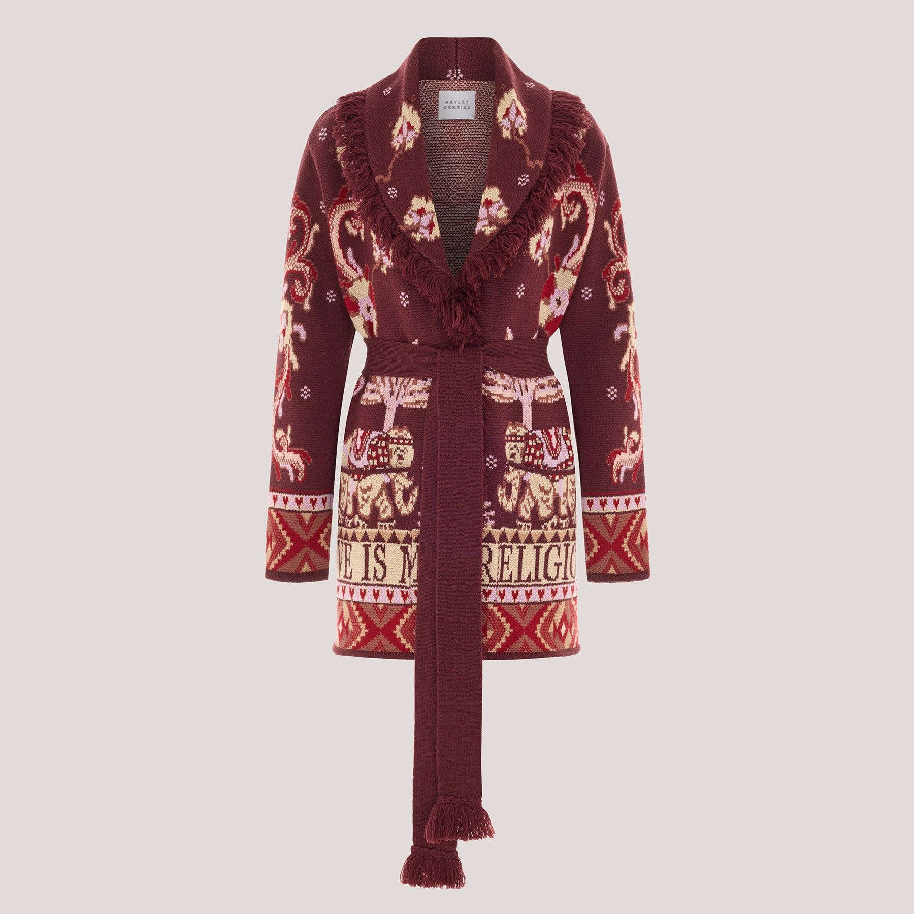 Nandita Merino Cardigan Burgundy