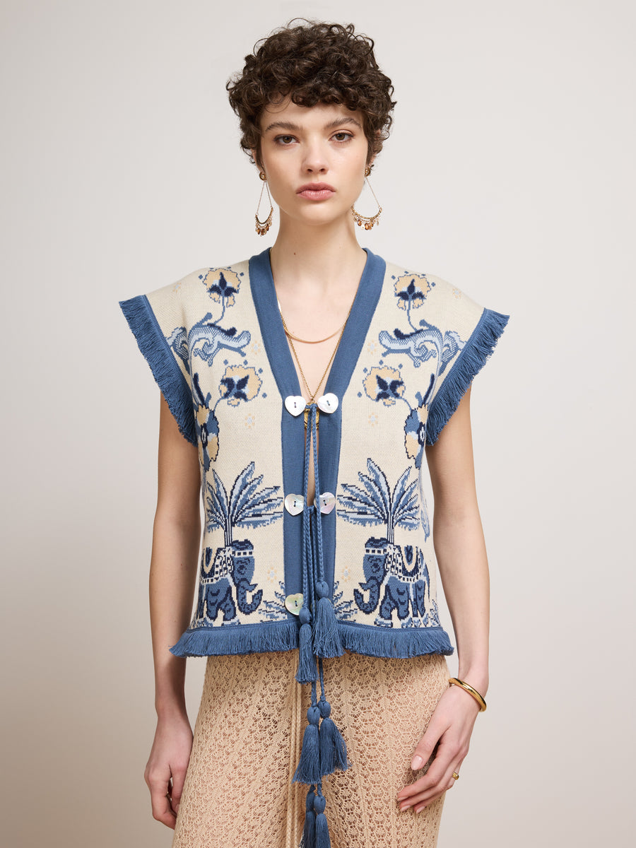 Nandita Waistcoat Blue