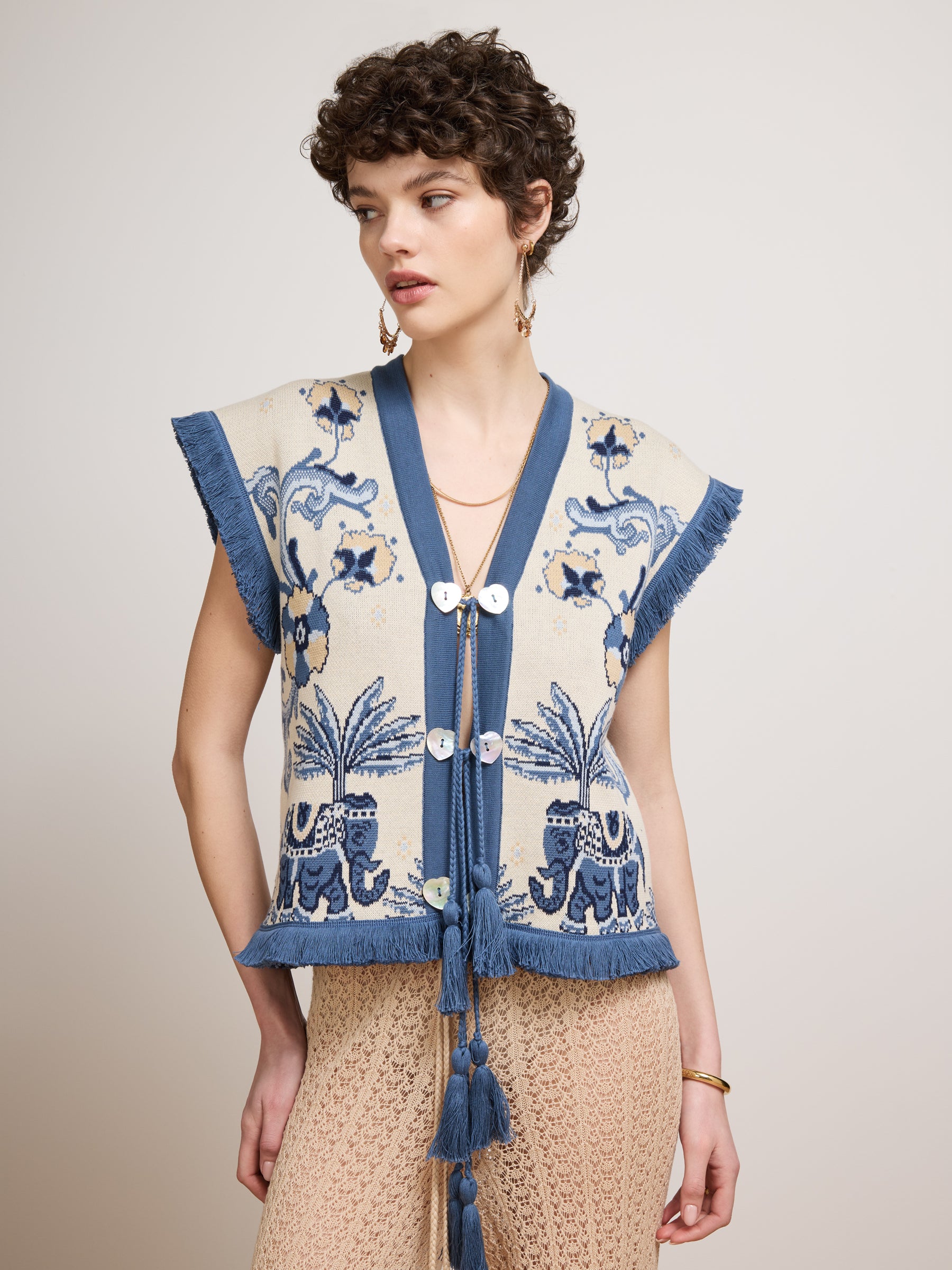 Nandita Waistcoat Blue