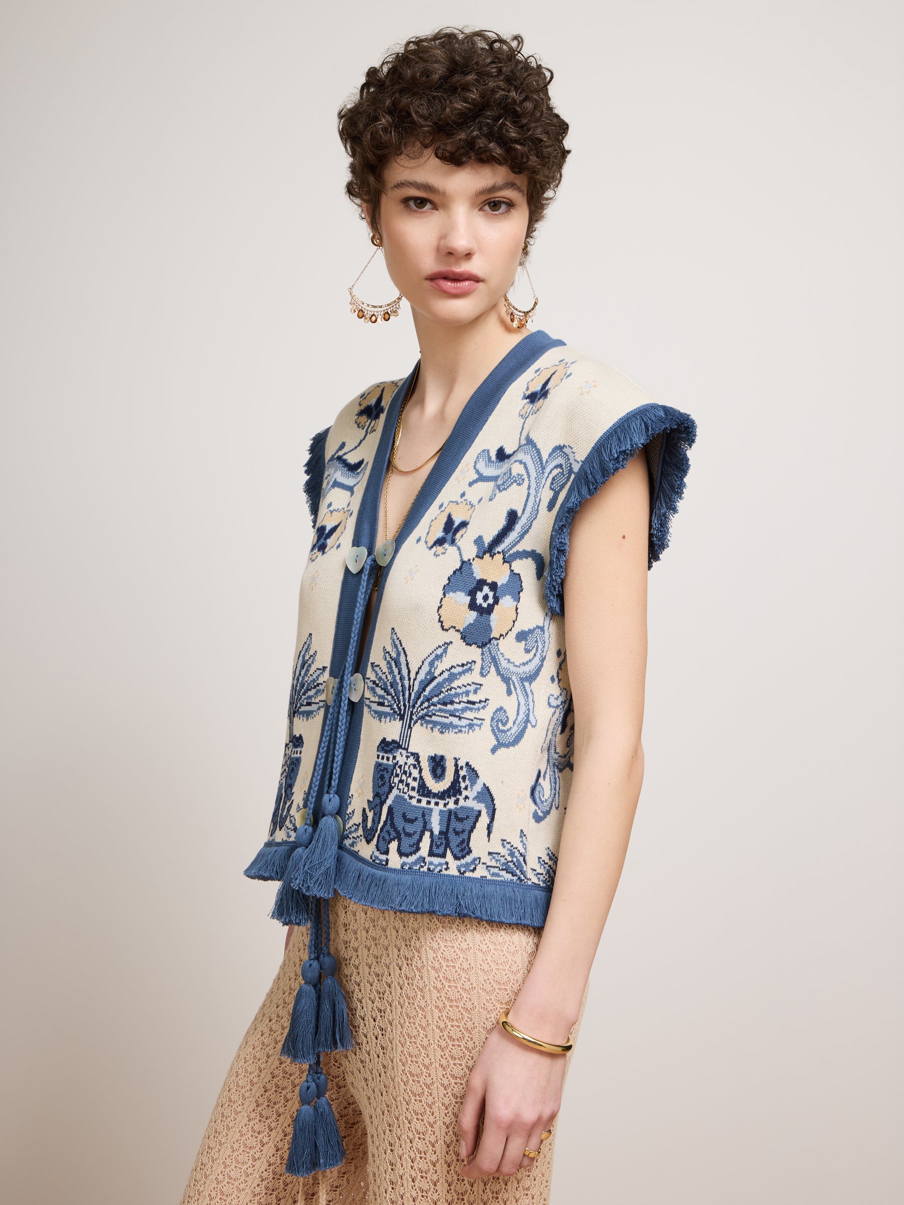 Nandita Waistcoat Blue