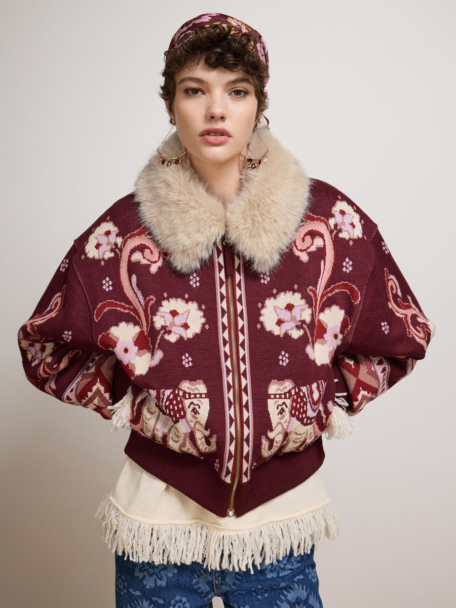 Nandita Bomber Burgundy