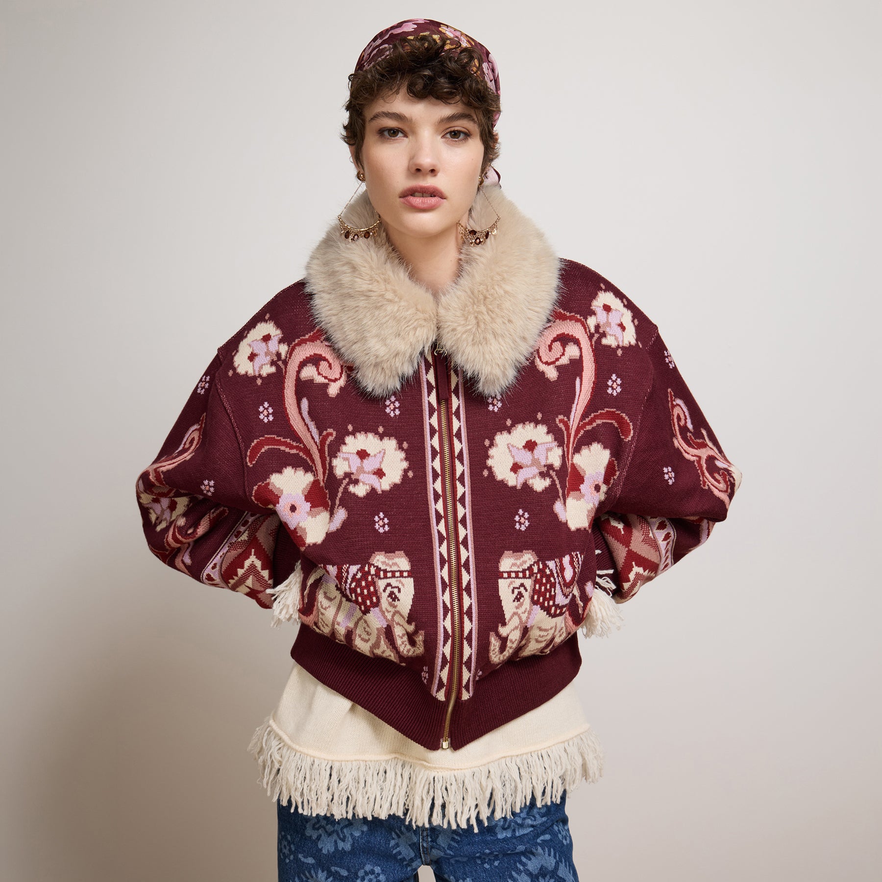 Nandita Bomber Burgundy