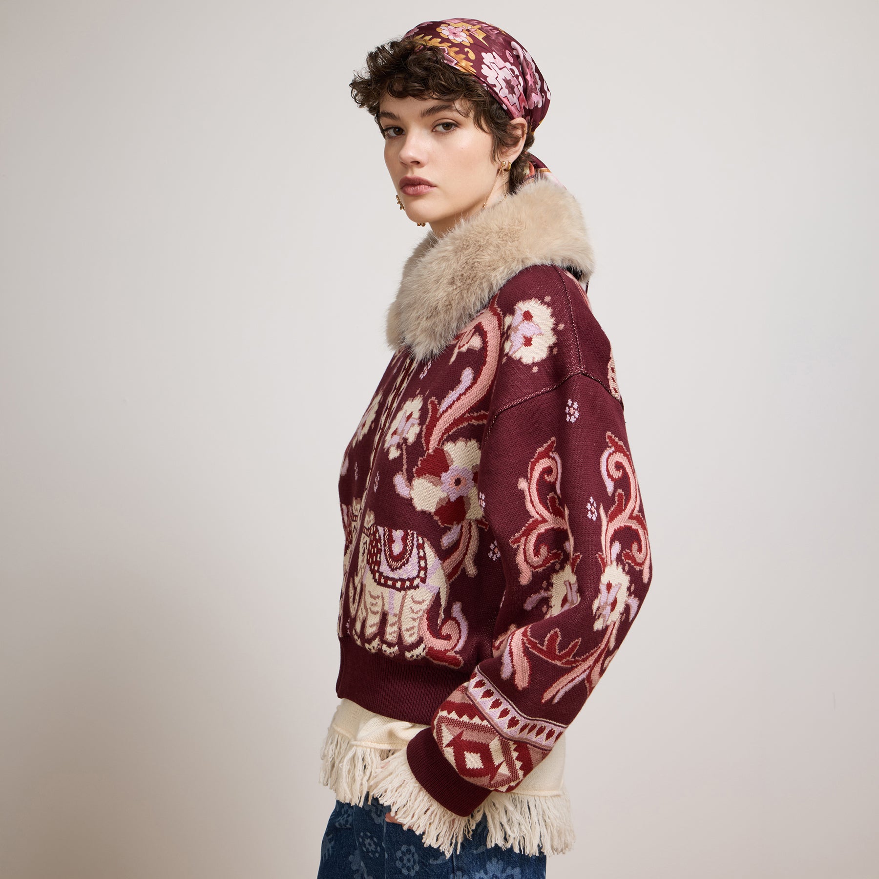 Nandita Bomber Burgundy