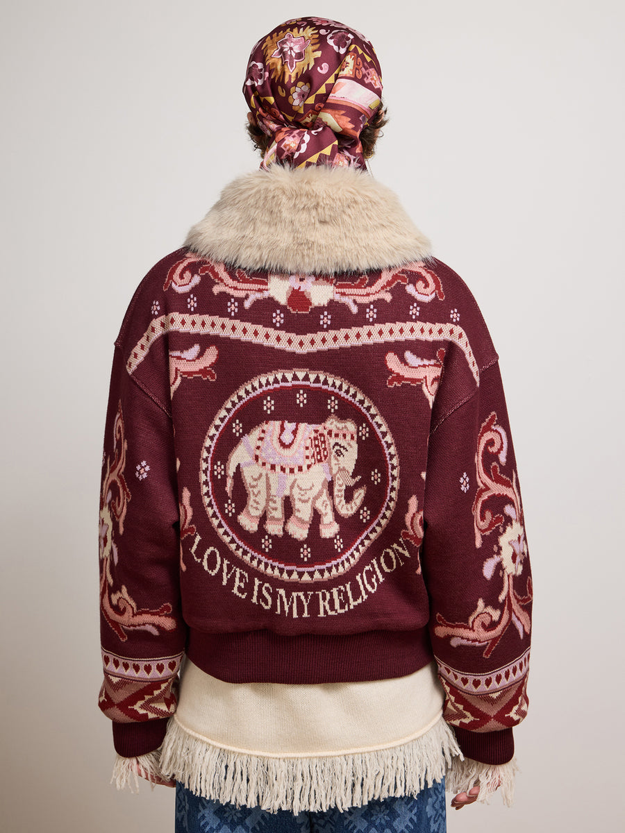 Nandita Bomber Burgundy