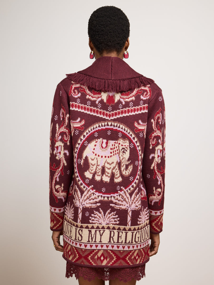 Nandita Merino Cardigan Burgundy