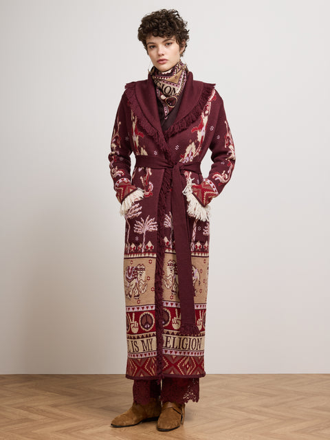 Nandita Merino Coat Burgundy