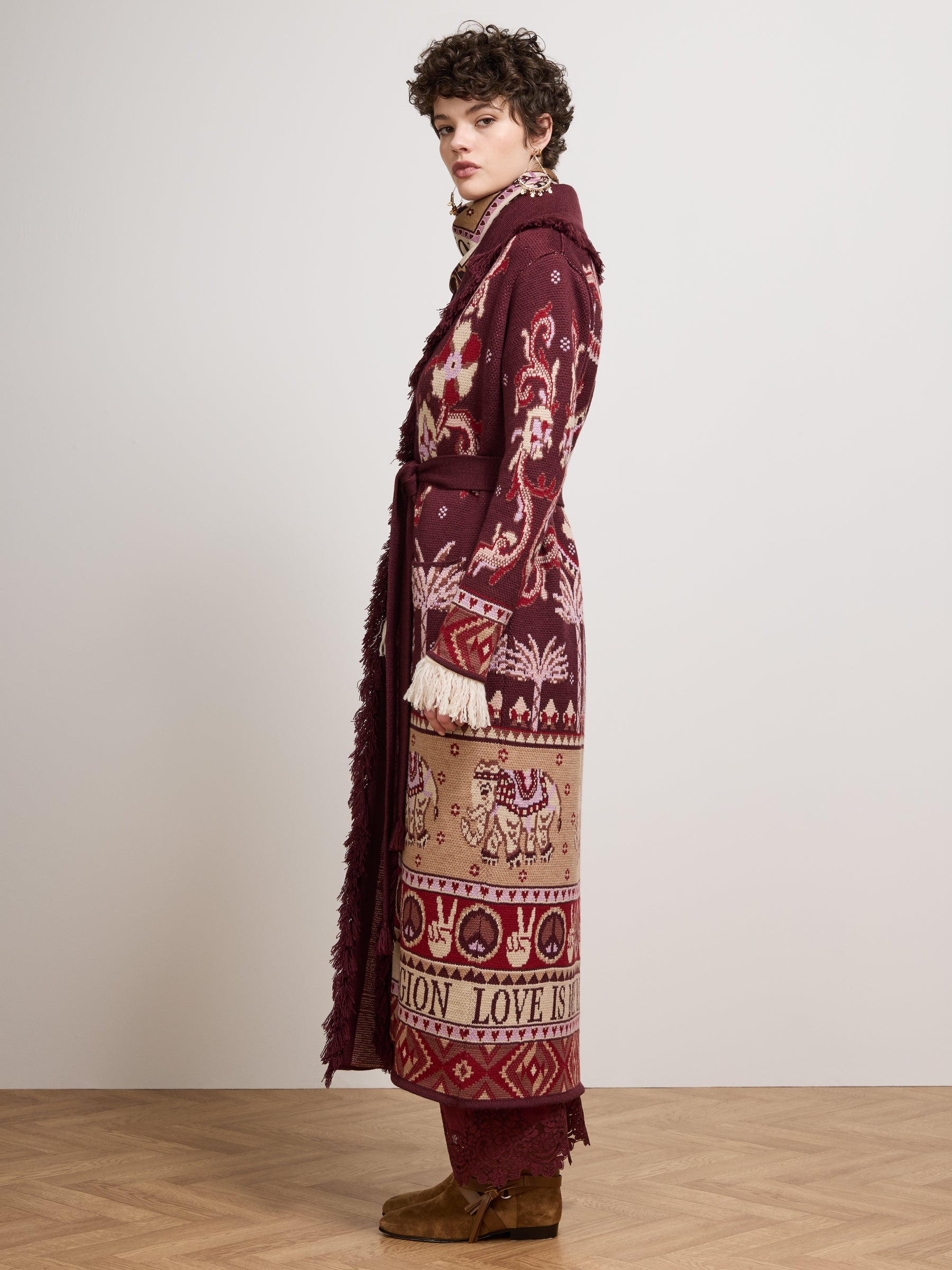 Nandita Merino Coat Burgundy