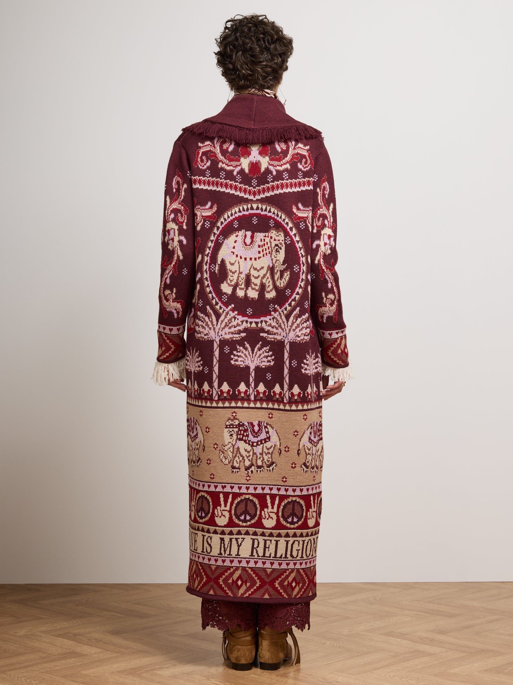 Nandita Merino Coat Burgundy