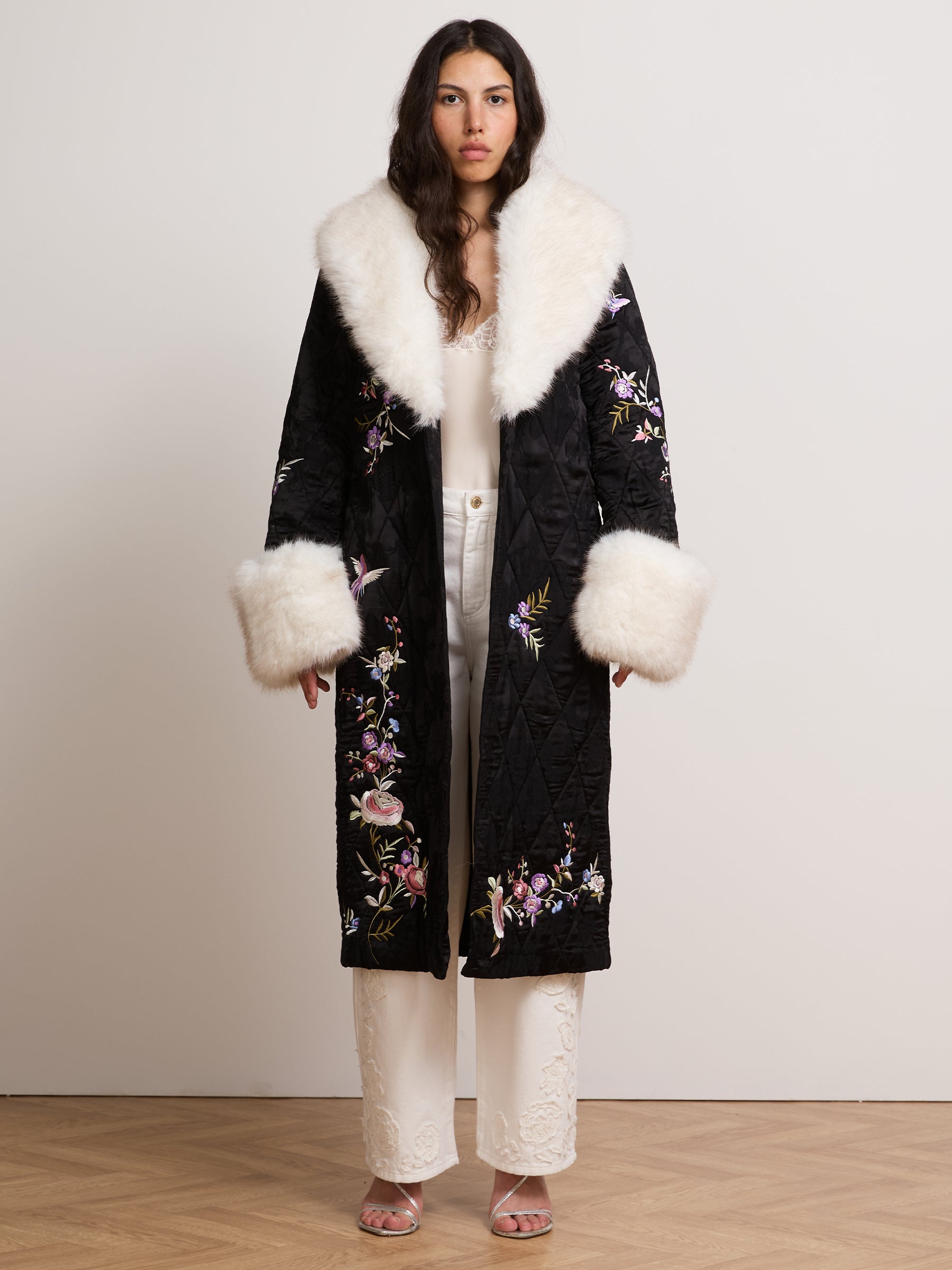 Olsen Satin Coat Black