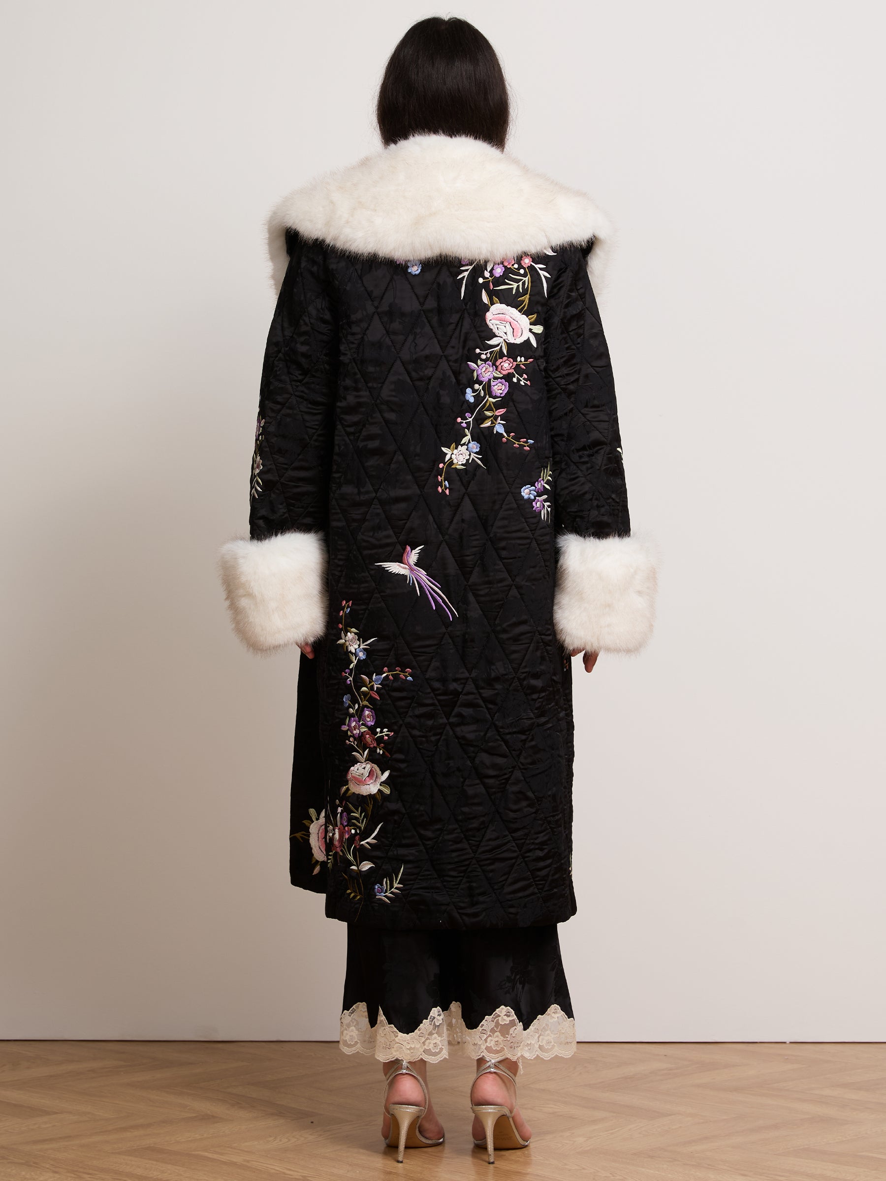 Olsen Satin Coat Black