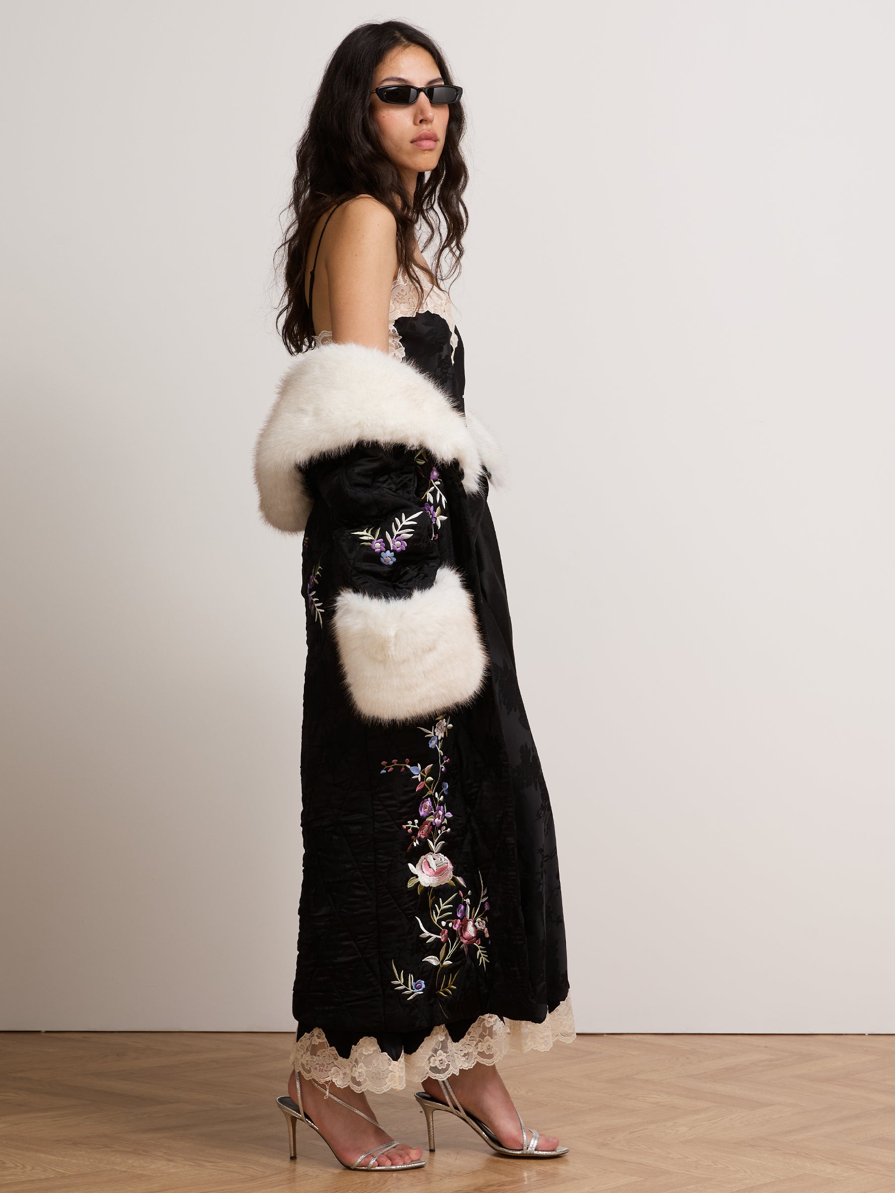 Olsen Satin Coat Black