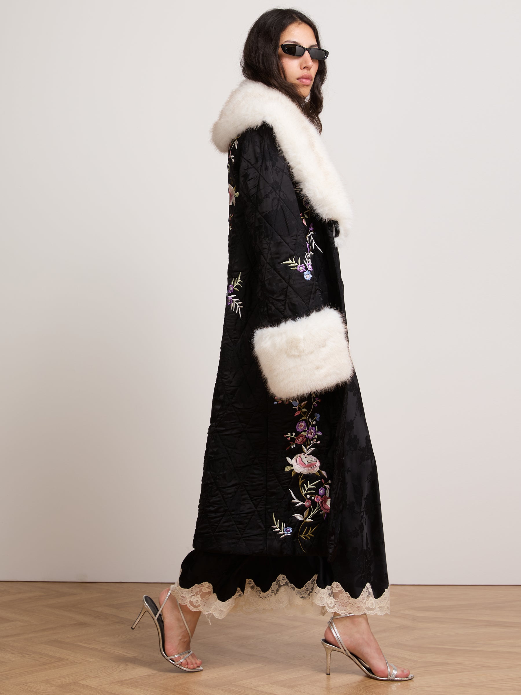 Olsen Satin Coat Black