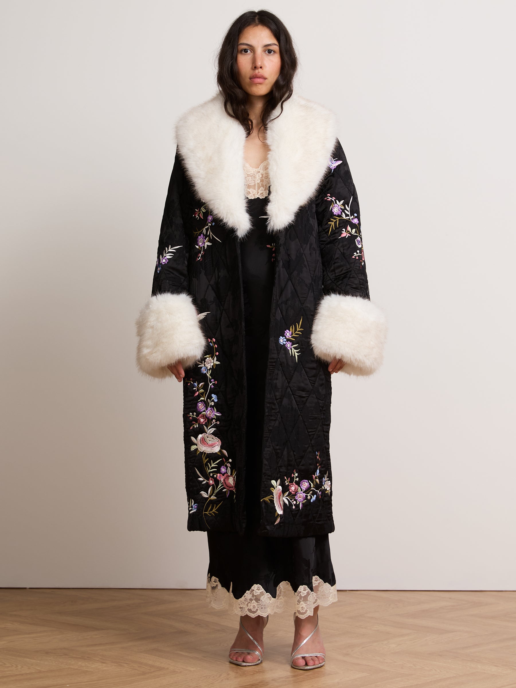 Olsen Satin Coat Black