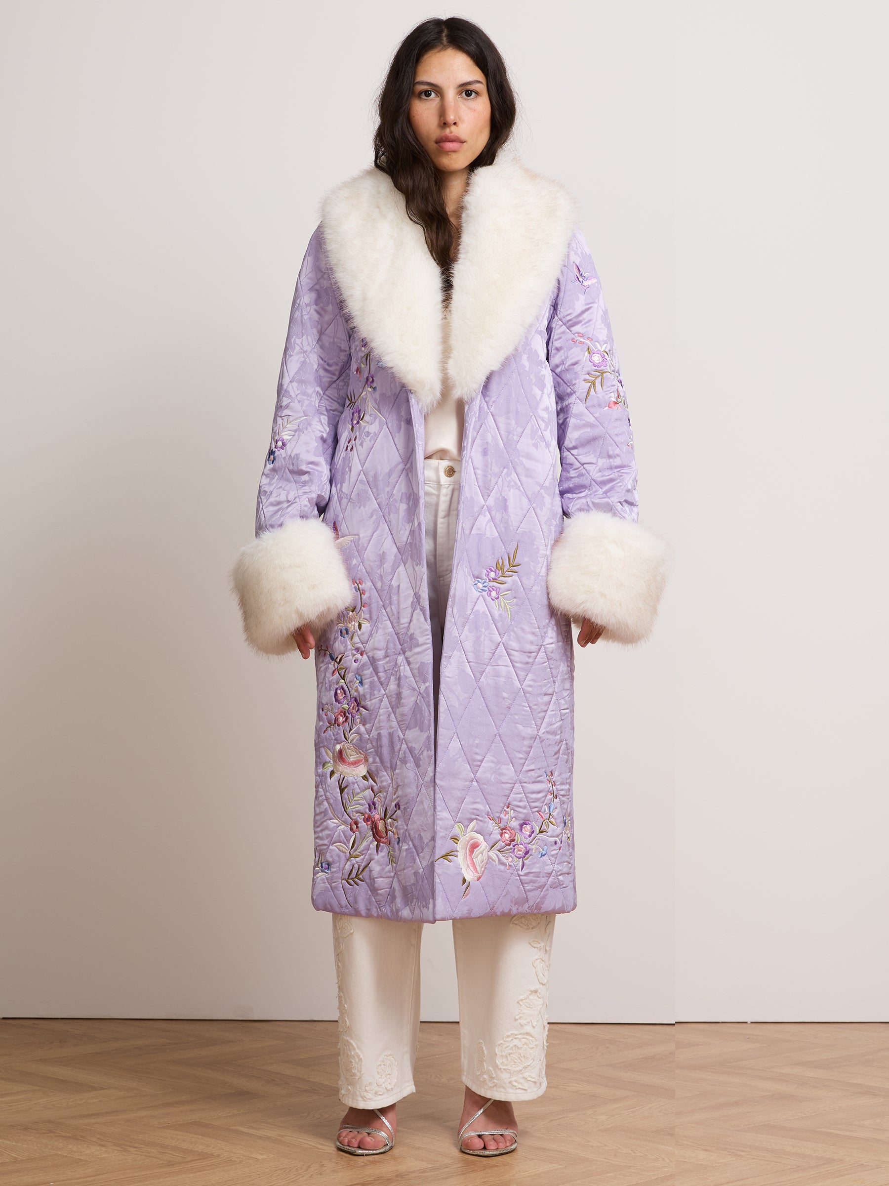 Olsen Satin Coat Lilac
