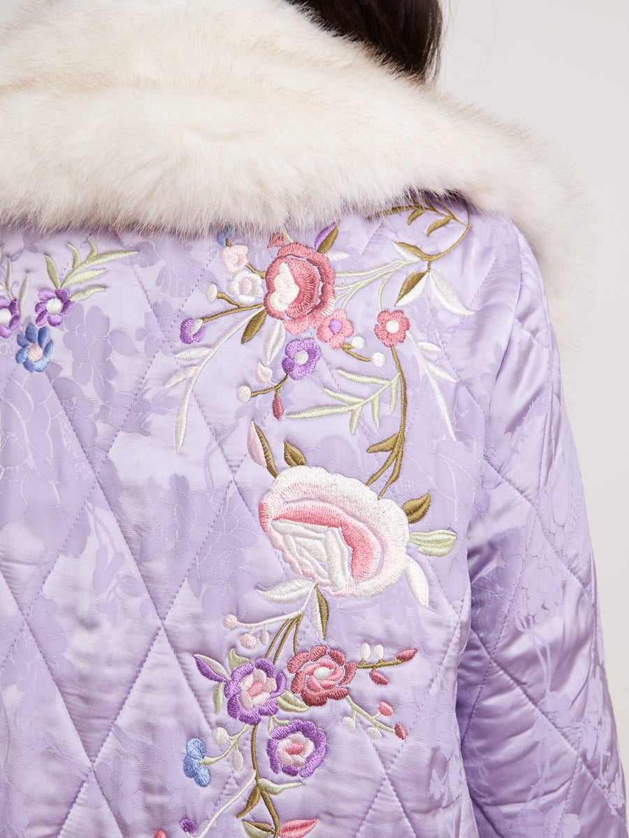 Olsen Satin Coat Lilac