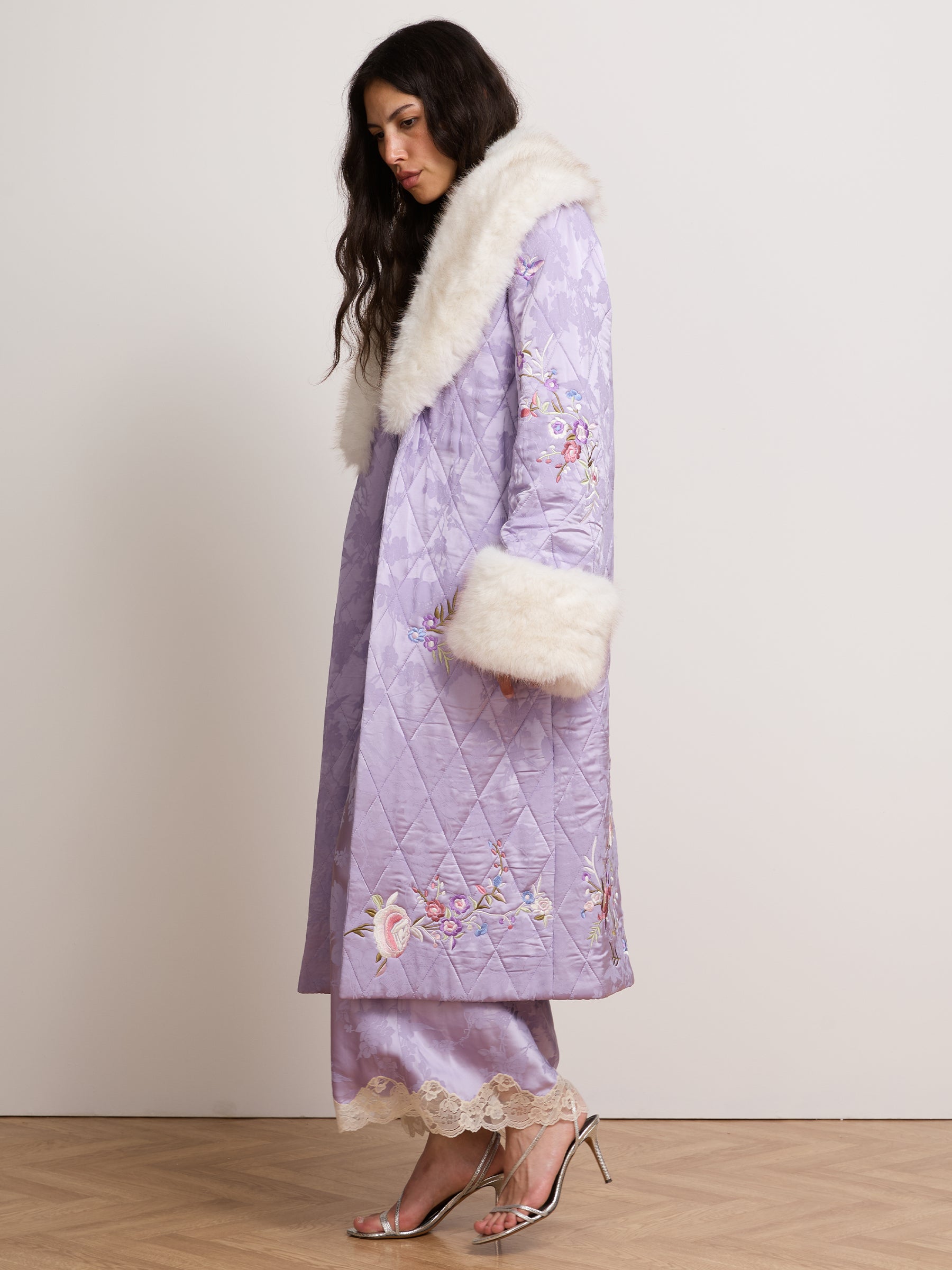 Olsen Satin Coat Lilac