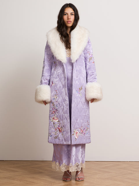 Olsen Satin Coat Lilac