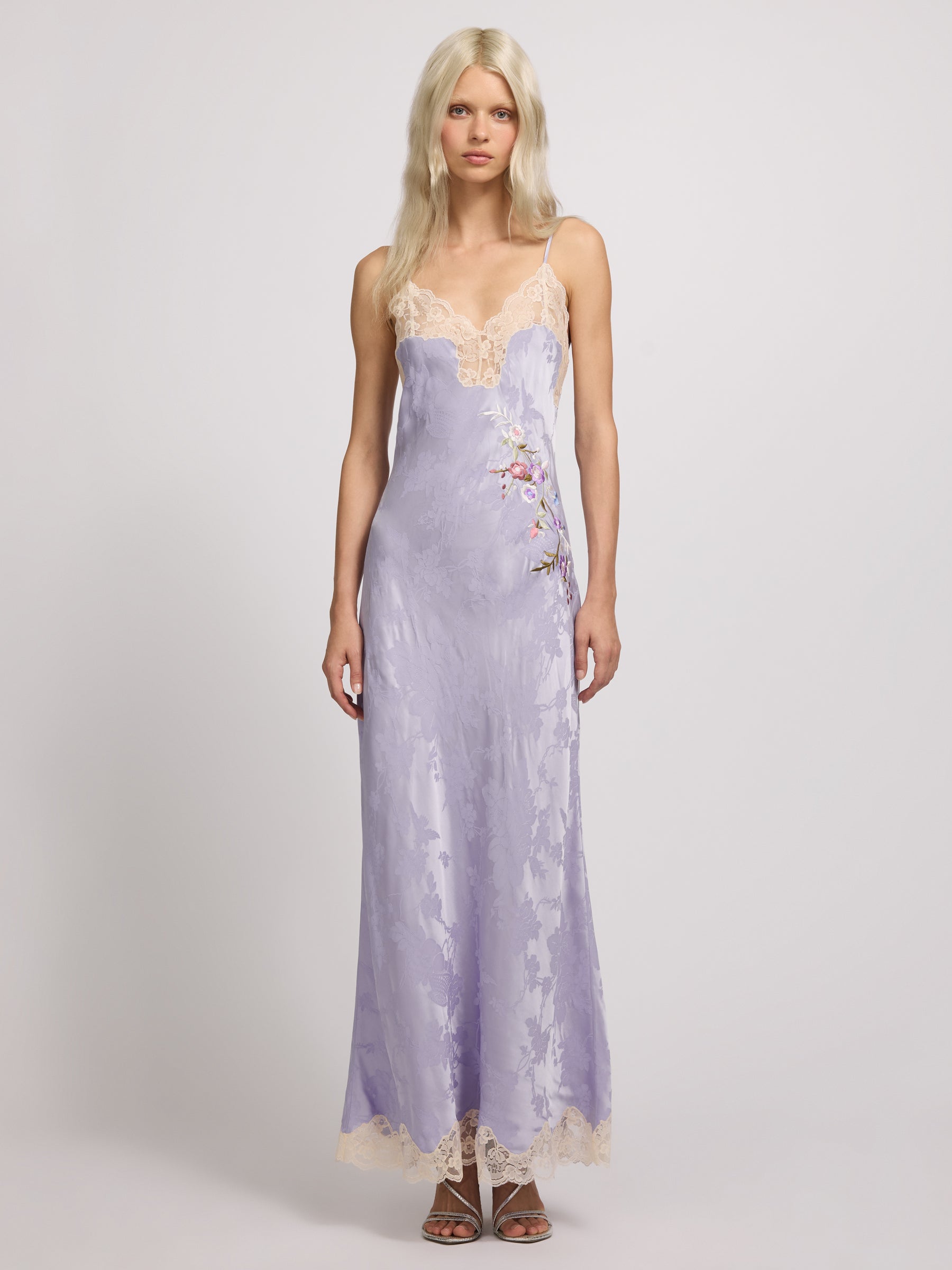 Olsen Satin Slip Dress Lilac