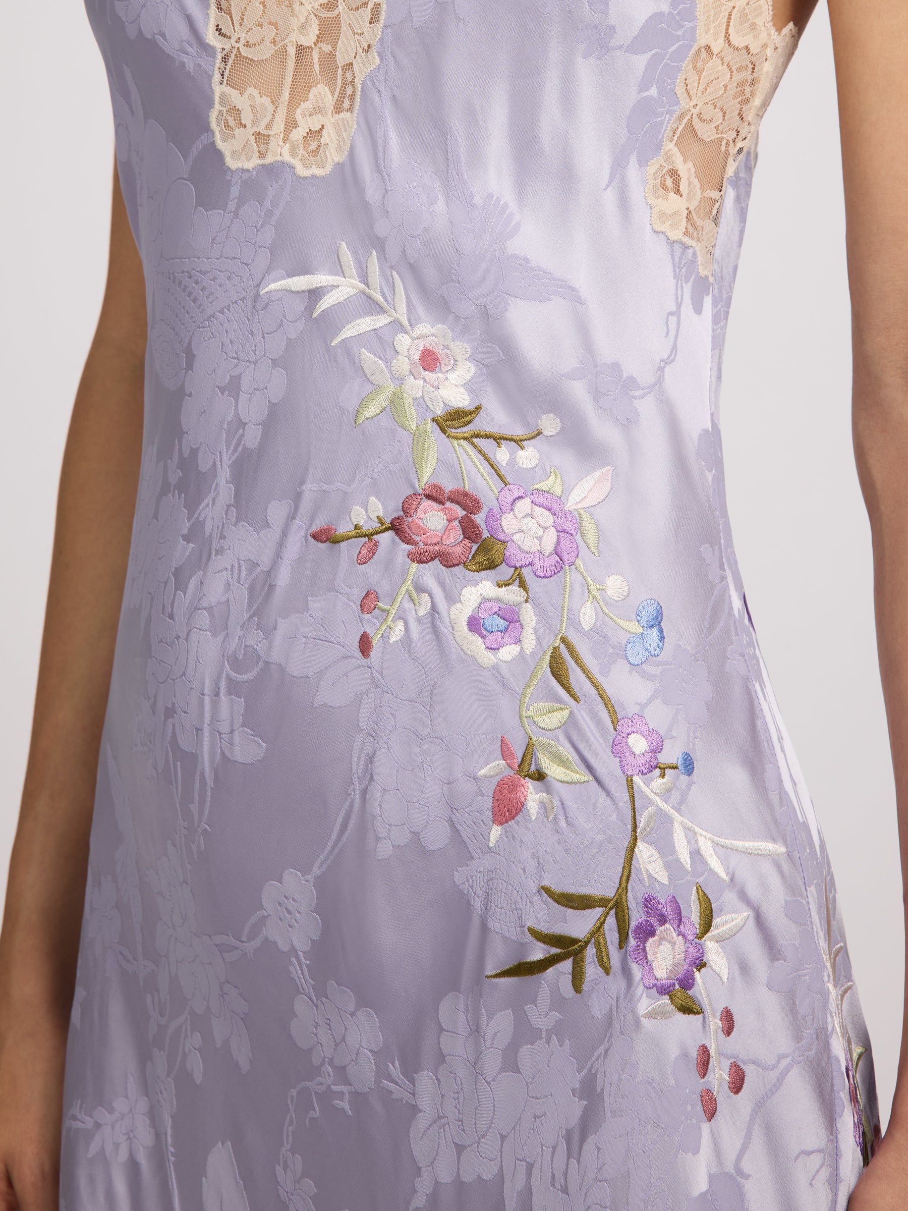 Olsen Satin Slip Dress Lilac