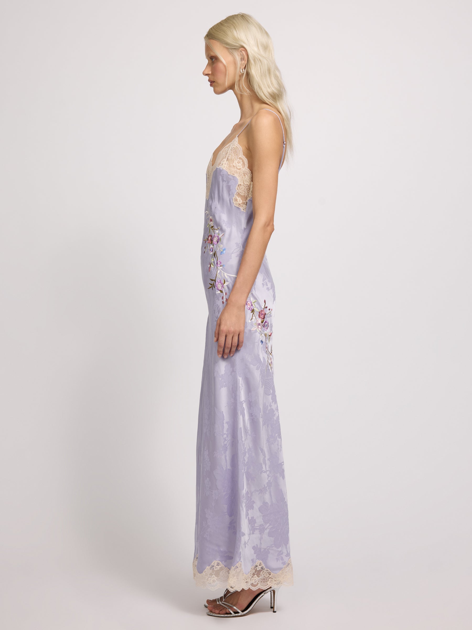 Olsen Satin Slip Dress Lilac