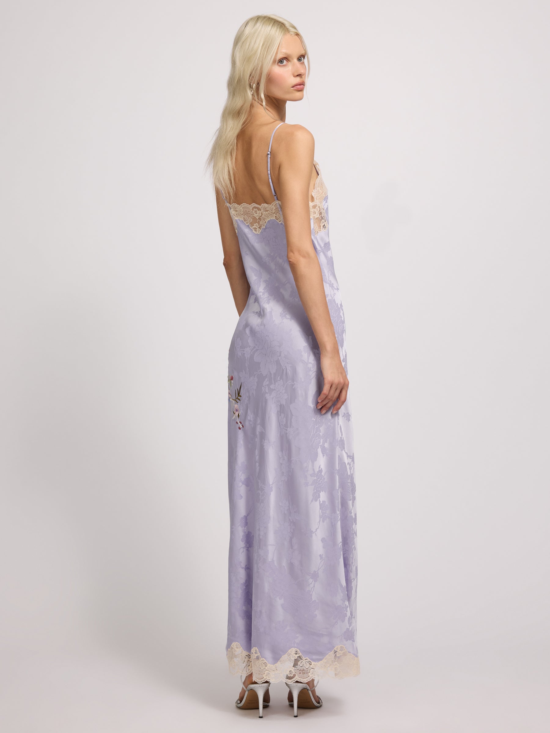 Olsen Satin Slip Dress Lilac