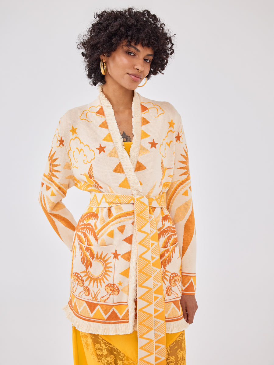 Magic Leopard Cardigan Ochre