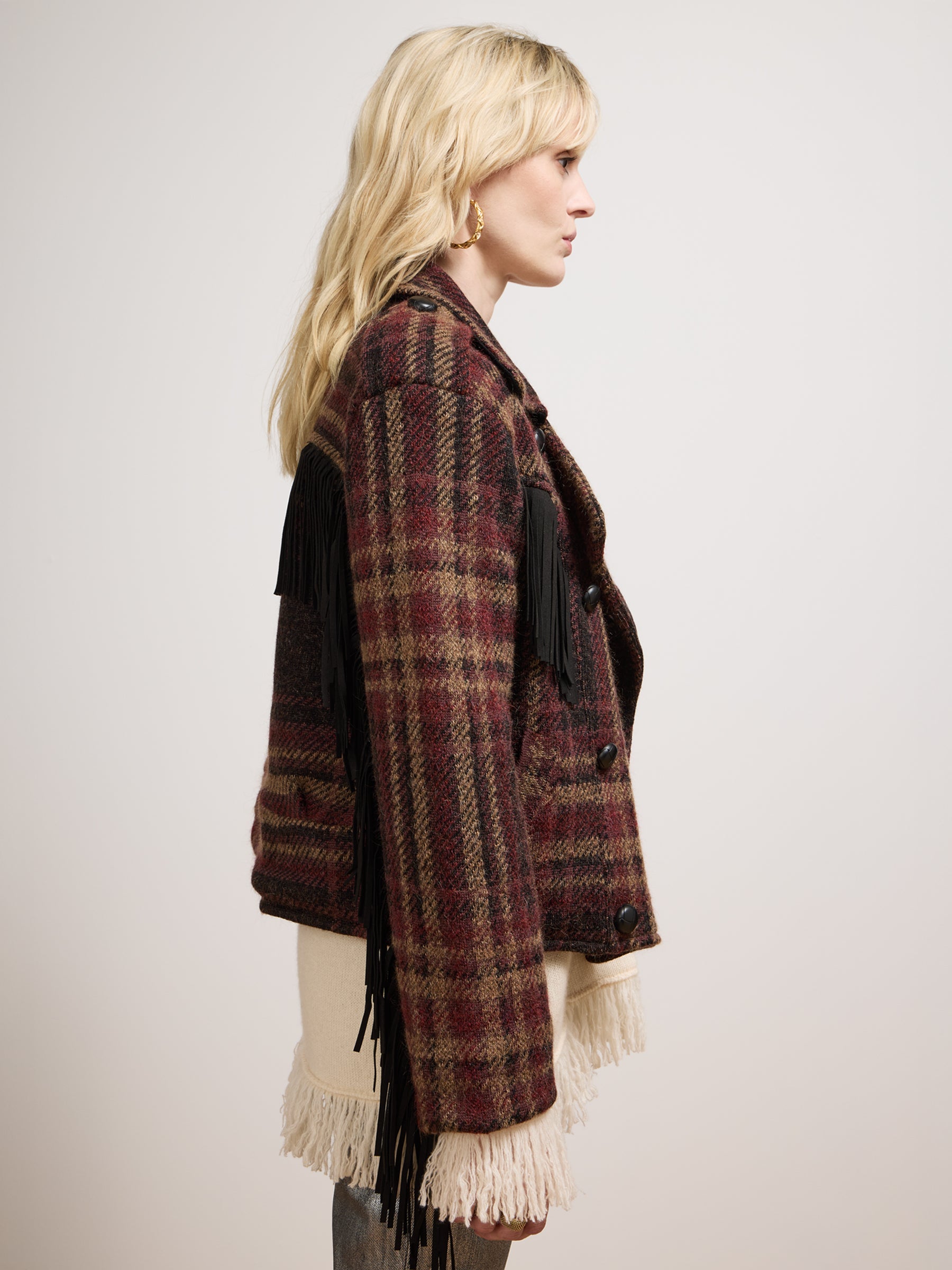 Oscar Check Jacket Brown