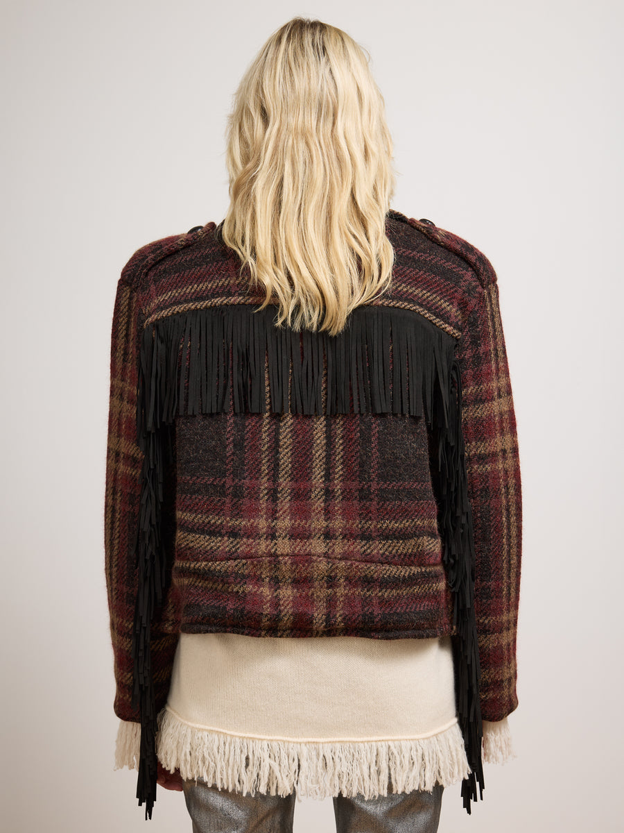Oscar Check Jacket Brown