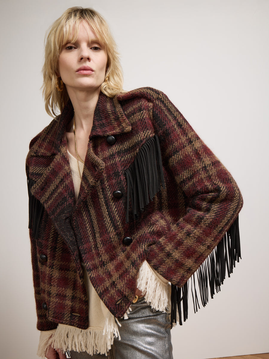 Oscar Check Jacket Brown