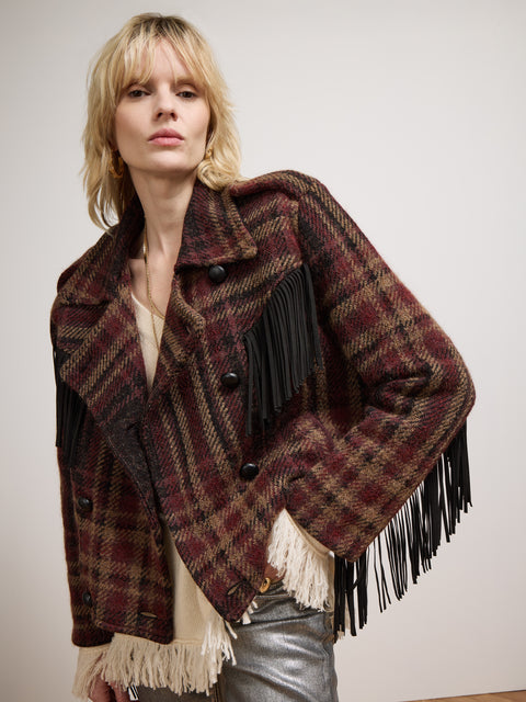 Oscar Check Jacket Brown