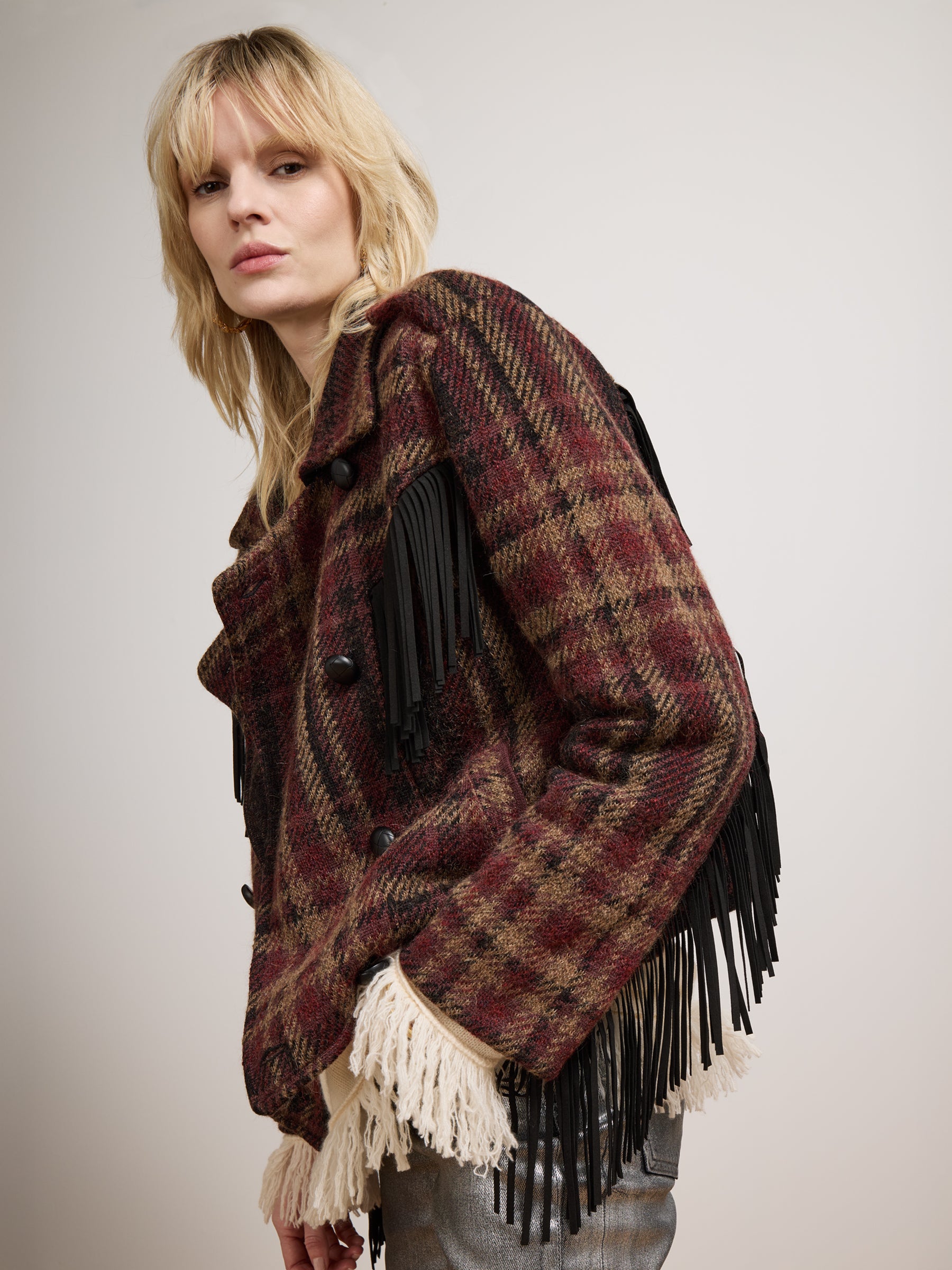 Oscar Check Jacket Brown