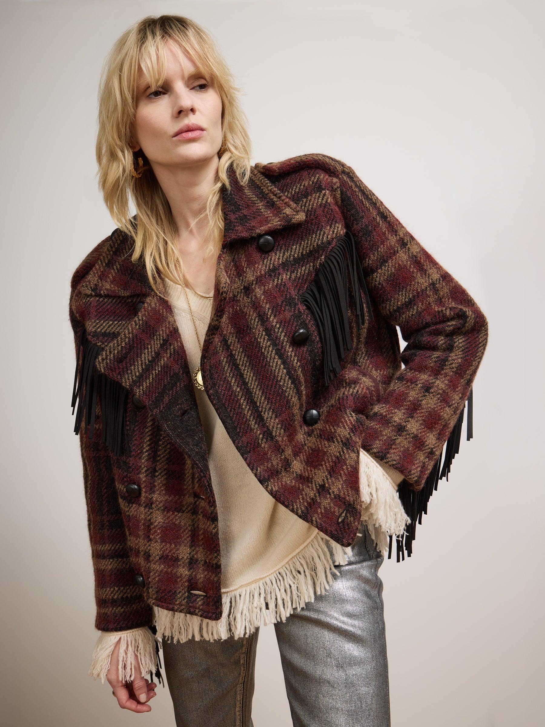 Oscar Check Jacket Brown