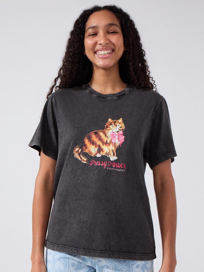 Pussy Power T-Shirt Acid Wash