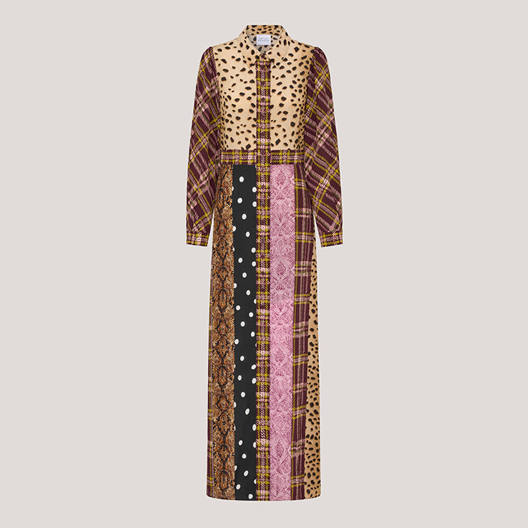 Edie Silk Shirt Dress Multi
