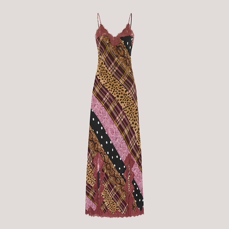 Edie Silk Slip Dress Multi