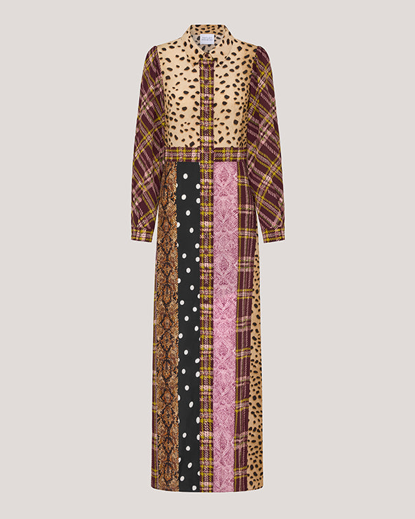 Edie Silk Shirt Dress Multi